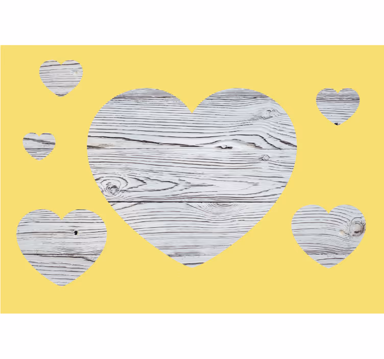 Fototapete liebe holzherz muster - TenStickers
