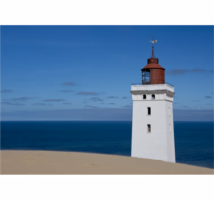 Fototapete berge leuchtturm am meer - TenStickers