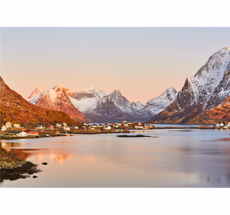 Fototapete landschaft bergige küstenoase - TenStickers
