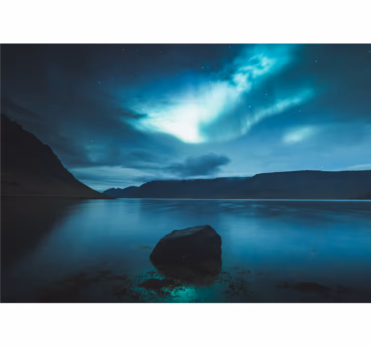 Fototapete landschaft aurora über ruhigem see - TenStickers