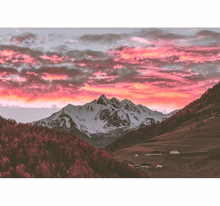 Fototapete berge atemberaubender sonnenuntergang - TenStickers