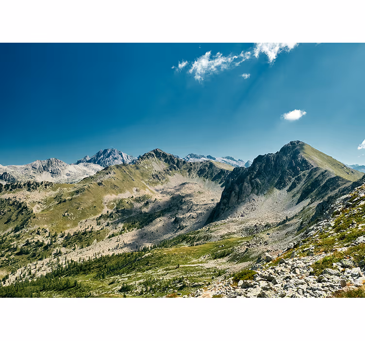 Fototapete landschaft mit blick auf die große bergkette - TenStickers