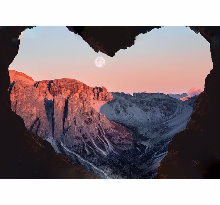 Fototapete wald herzförmige berglandschaft - TenStickers
