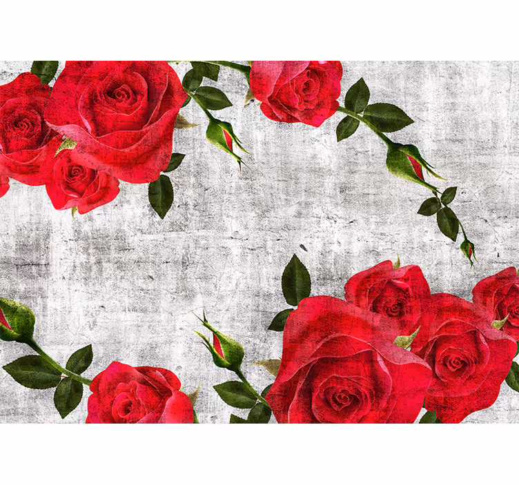Fototapete blumen rote rosenanordnung - TenStickers