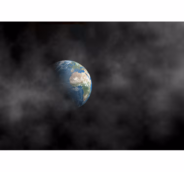 Fototapete weltraum erde umgeben von wolken - TenStickers