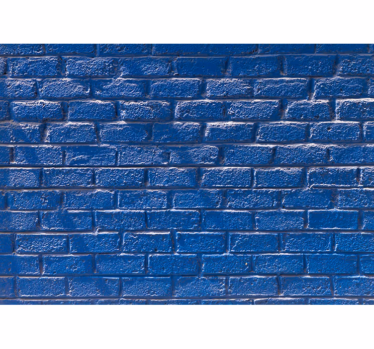 Fototapete ziegelwand strukturierte azurblaue oberfläche - TenStickers