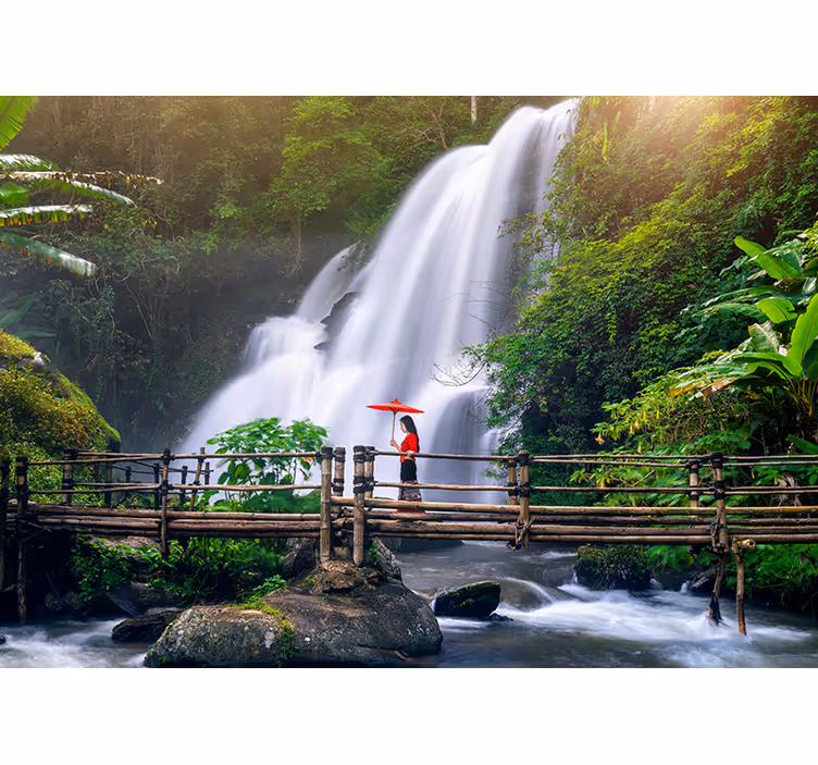 Fototapete landschaft ruhige wasserfall landschaft - TenStickers