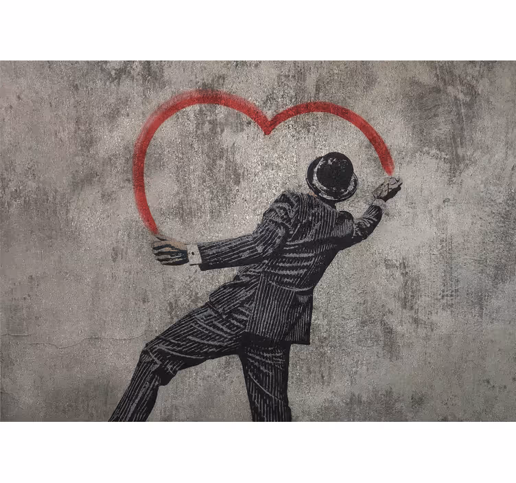 Fototapete liebe dapper gentleman herzzeichnung - TenStickers
