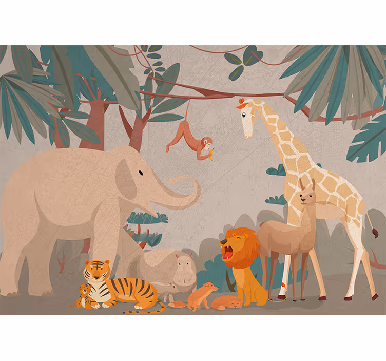 Fototapete Tiere safari-tiertreffen - TenStickers