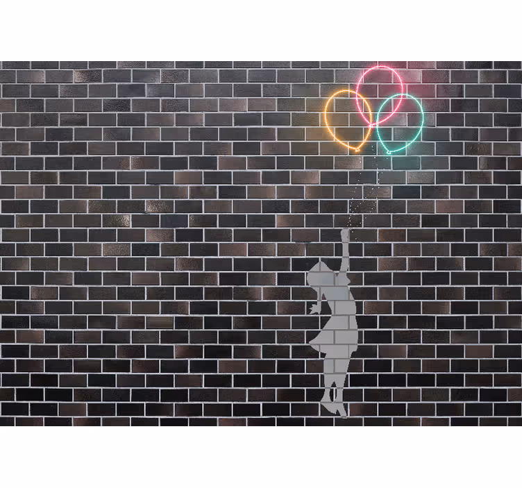 Fototapete graffiti mädchen mit ballons - TenStickers