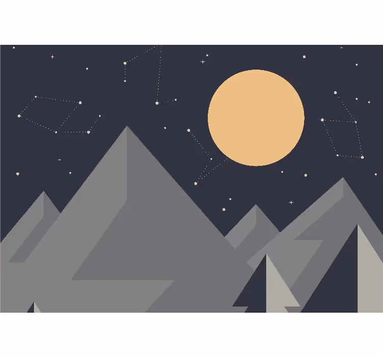 Fototapete weltraum mondschein berggipfel - TenStickers