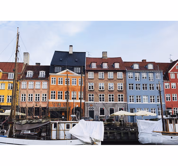 Fototapete städte kopenhagener kanalblick - TenStickers