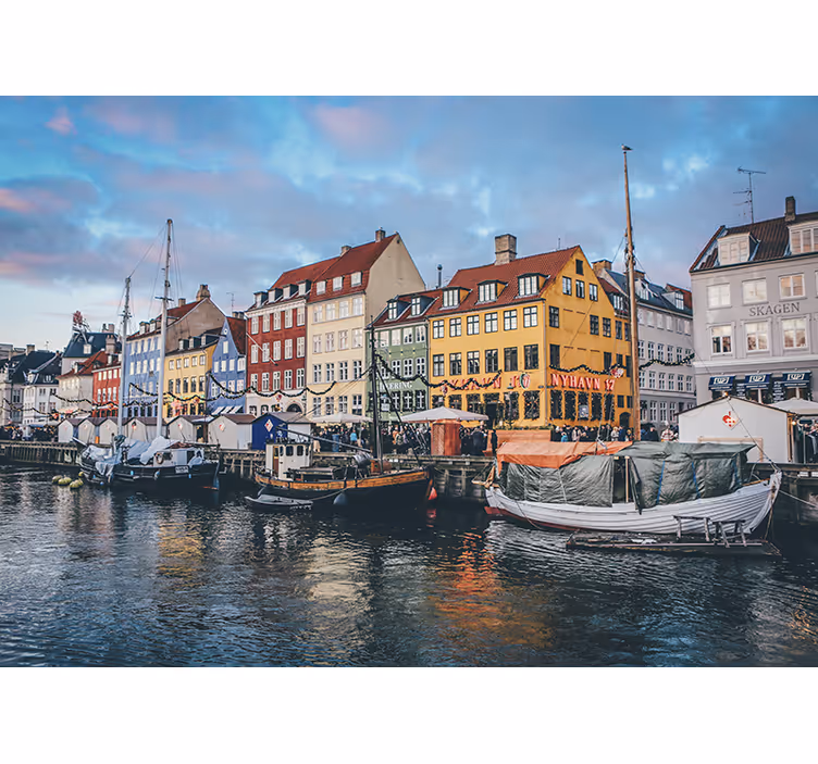Fototapete Schlafzimmer Kopenhagen Häuser - TenStickers