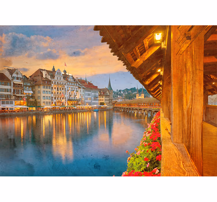 Fototapete städte historische architektur am see - TenStickers