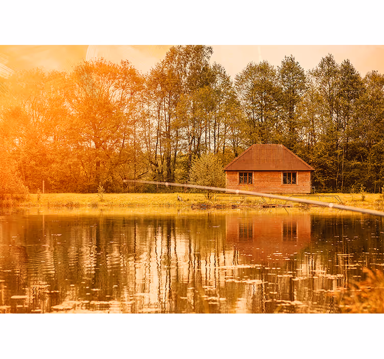 Fototapete Landschaft ruhiger blick auf den see - TenStickers