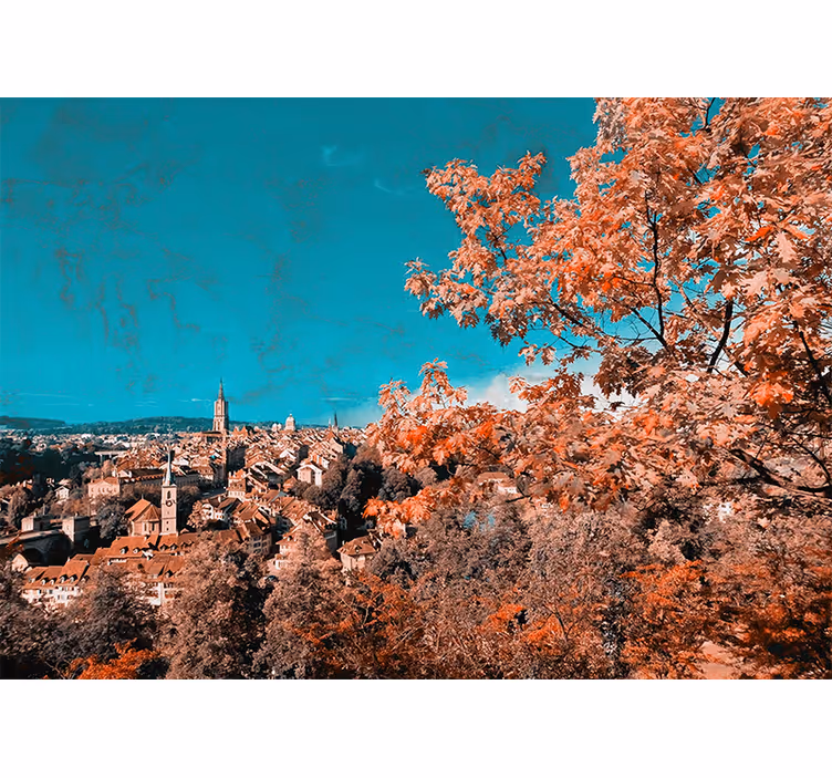 Fototapete landschaft lebendige herbstlandschaft - TenStickers