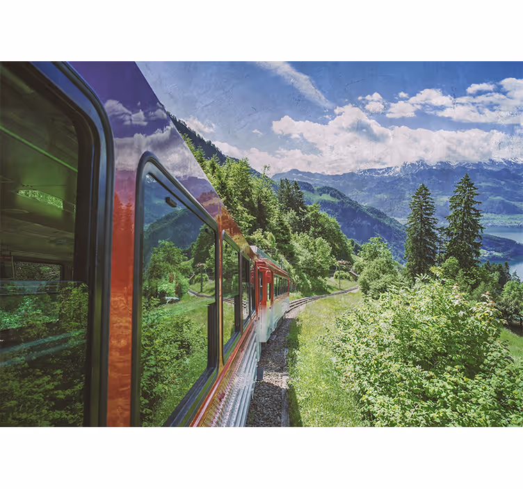 Fototapete landschaft zugreise durch die berge - TenStickers