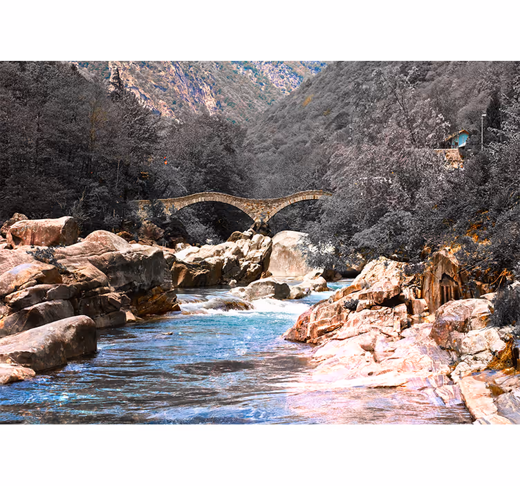 Fototapete landschaft ruhiger flussübergang - TenStickers