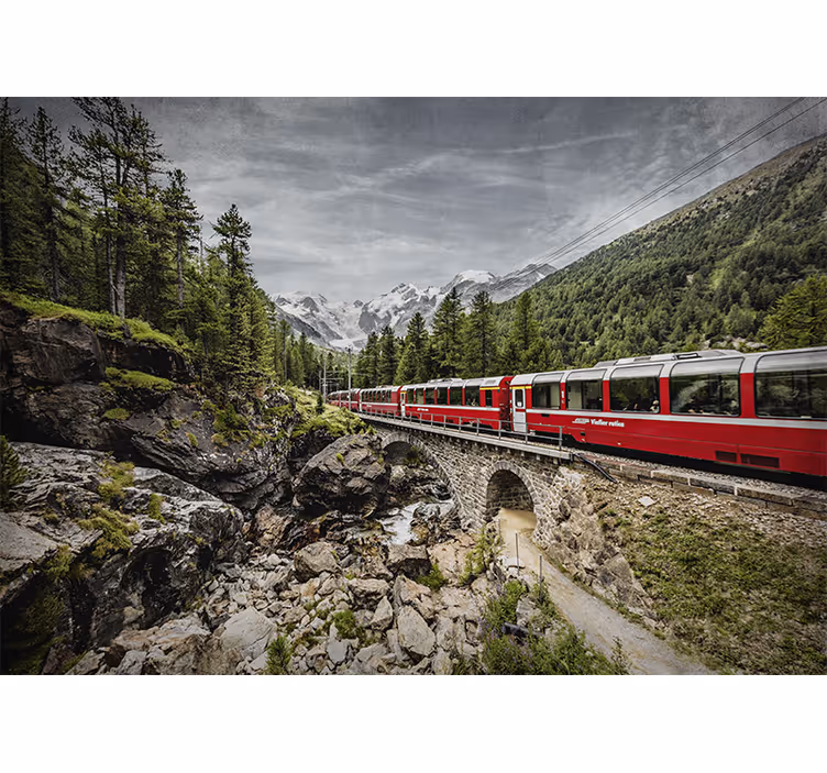 Fototapete städte bergbahnreise - TenStickers