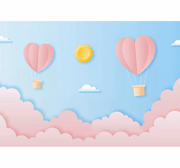 Fototapete liebe herzballons - TenStickers