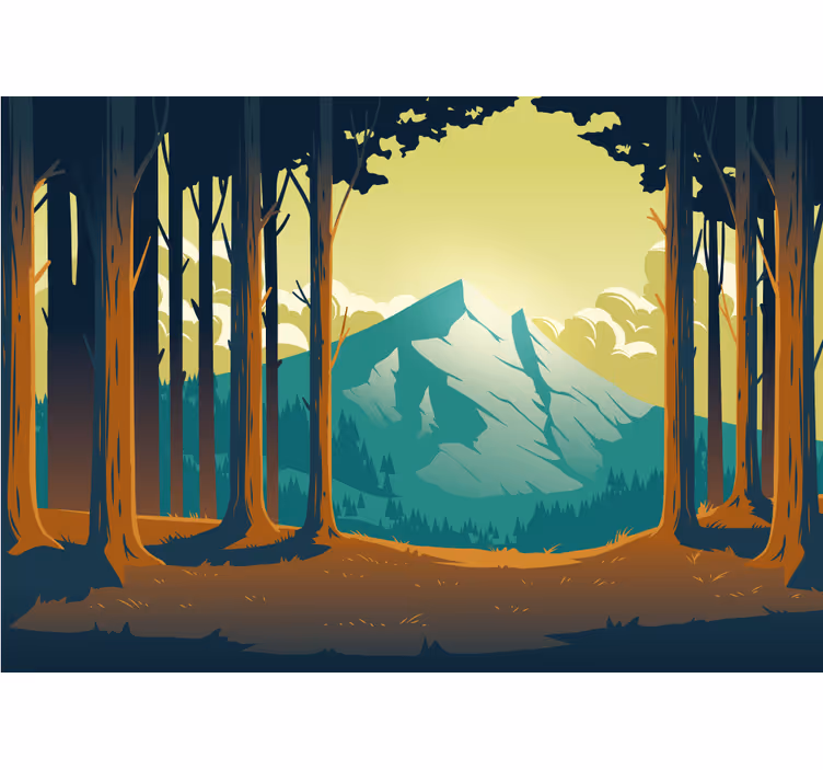 Fototapete berge malerischer wald und berge - TenStickers