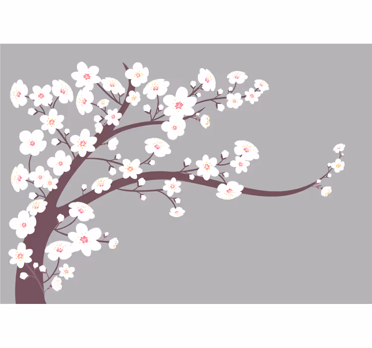 Fototapete blumen blühender kirschzweig - TenStickers