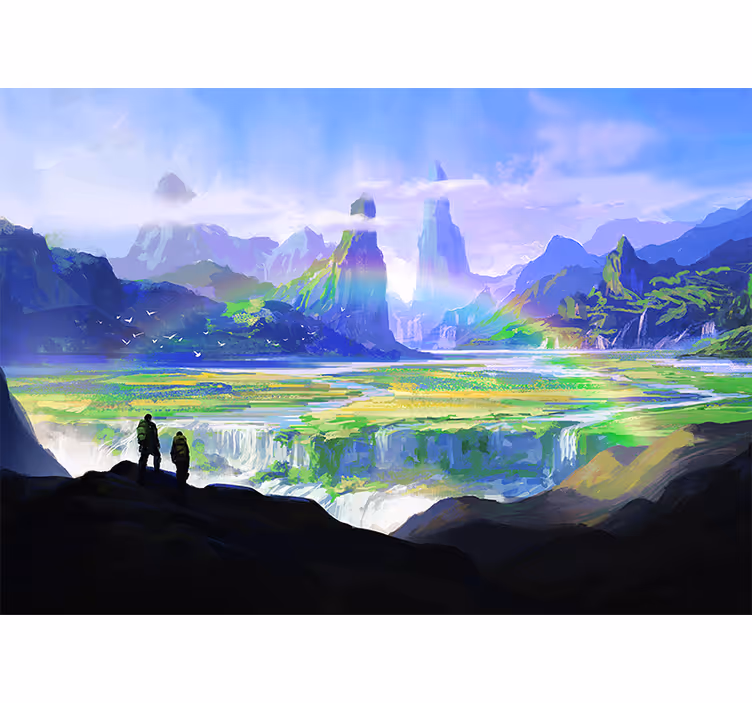 Fototapete landschaft bergige naturszene - TenStickers