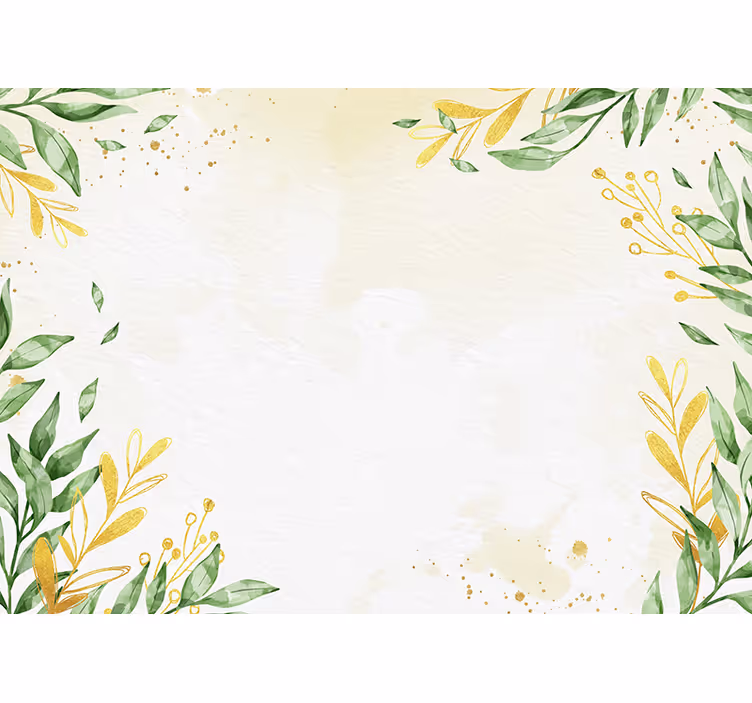 Fototapete blumen botanische blätter komposition - TenStickers