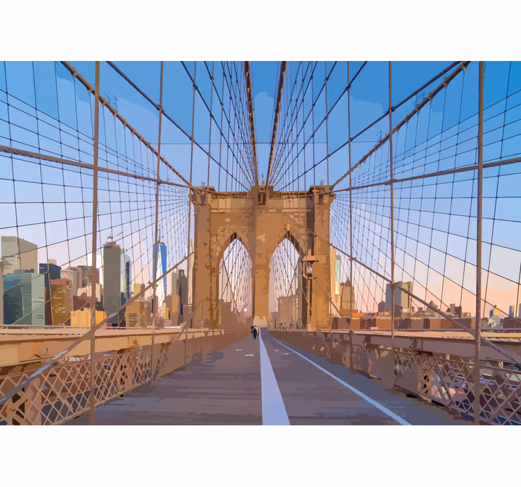 Fototapete städte aussicht auf die brooklyn bridge - TenStickers