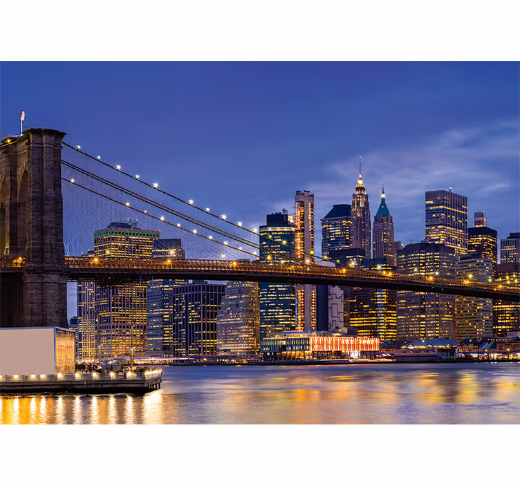 Fototapete new york brooklyn bridge stadtansicht - TenStickers