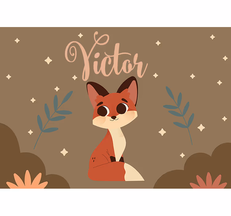 Fototapete personalisiert süßer fuchs charakter - TenStickers