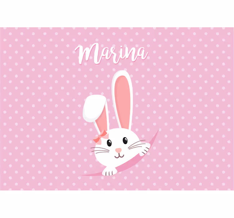 Fototapete kinderzimmer hase mit schleife - TenStickers