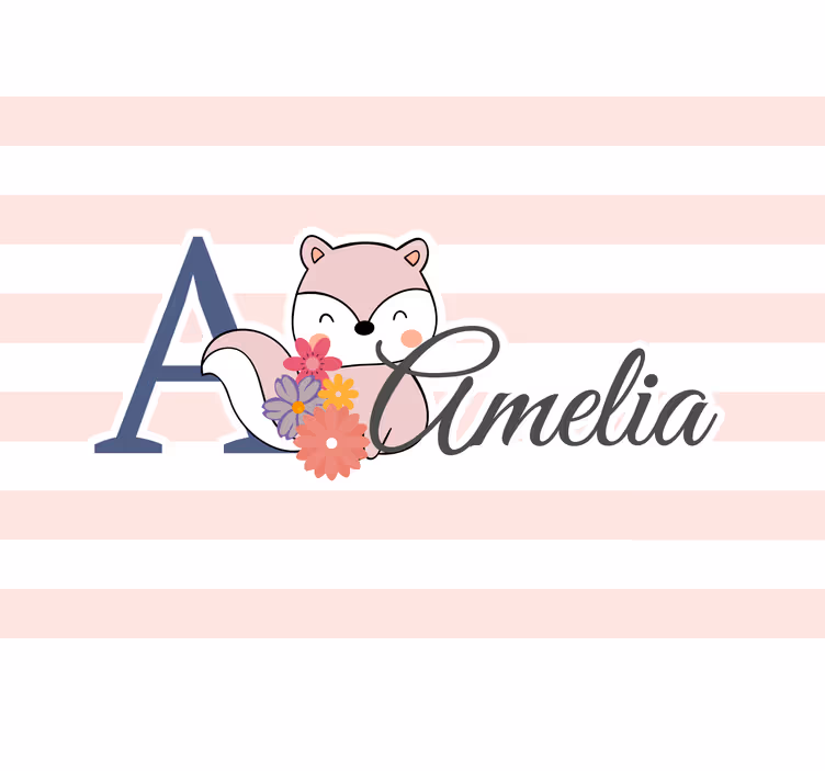 Fototapete kinderzimmer mit niedlichem fuchsdesign - TenStickers