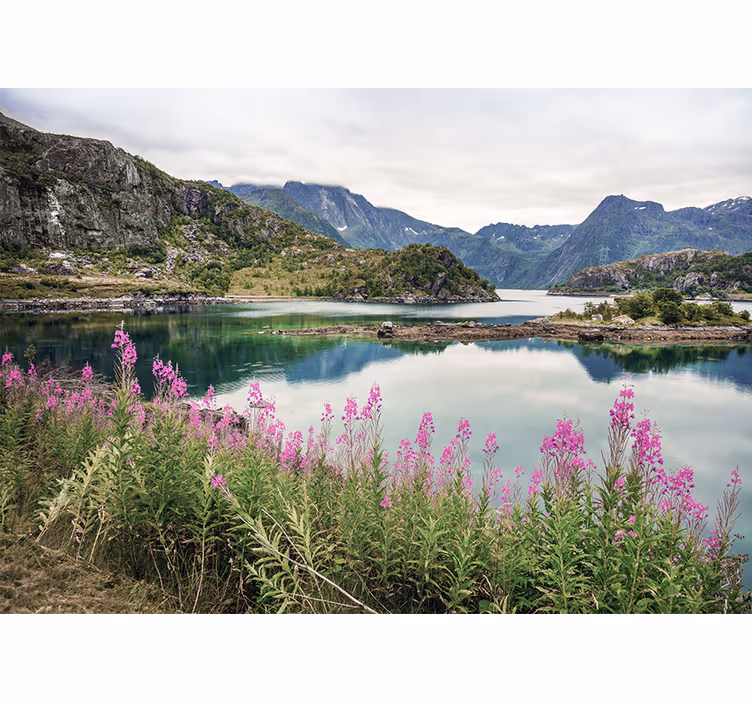 Fototapete landschaft norwegischer fjord zauberhaft - TenStickers