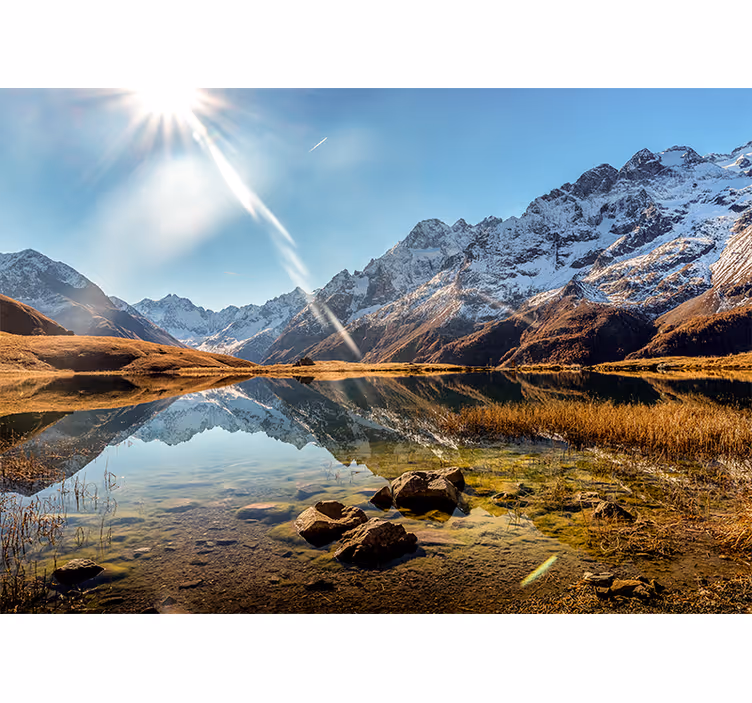 Fototapete Landschaft berg see reflexion - TenStickers