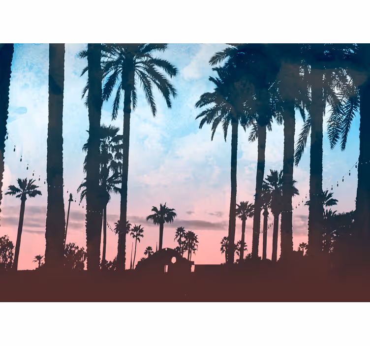 Fototapete natur palmbaum silhouette - TenStickers