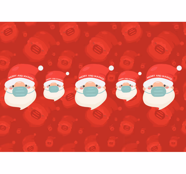 Fototapete weihnachten weihnachtsmann mit maske - TenStickers