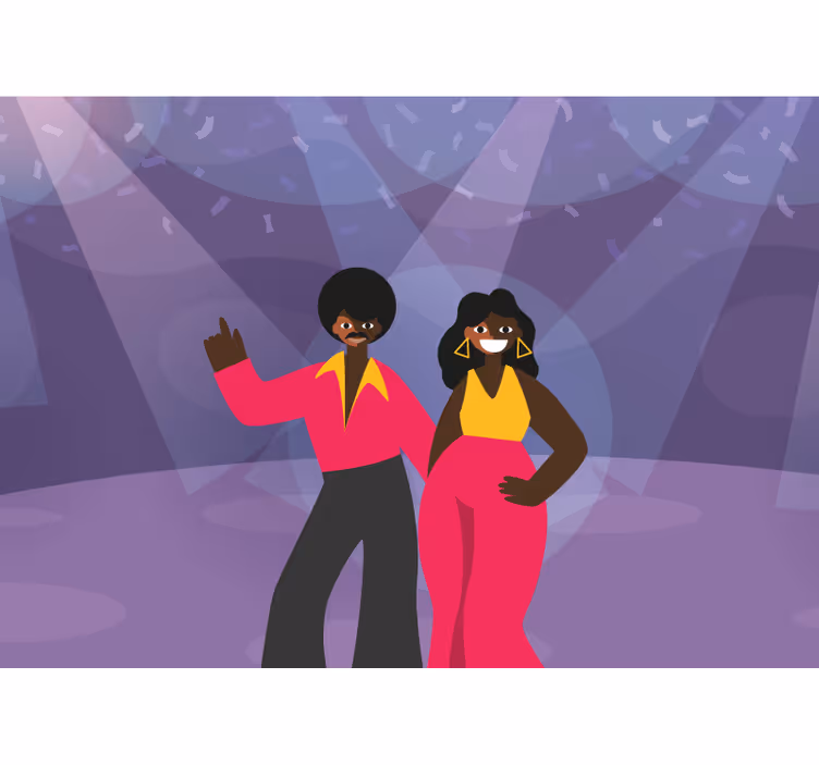 Fototapete musik tanzendes disco-paar - TenStickers