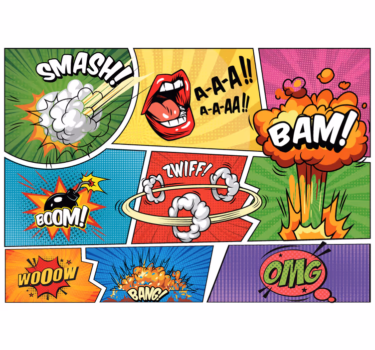Fototapete graffiti comicbuch action - TenStickers