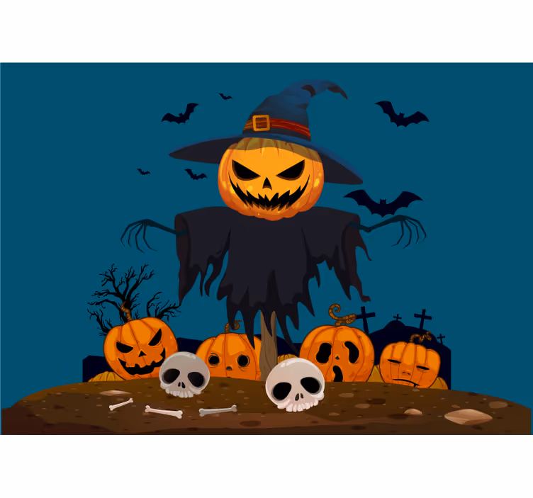 Fototapete halloween gespenstischer kürbis-schrecken - TenStickers