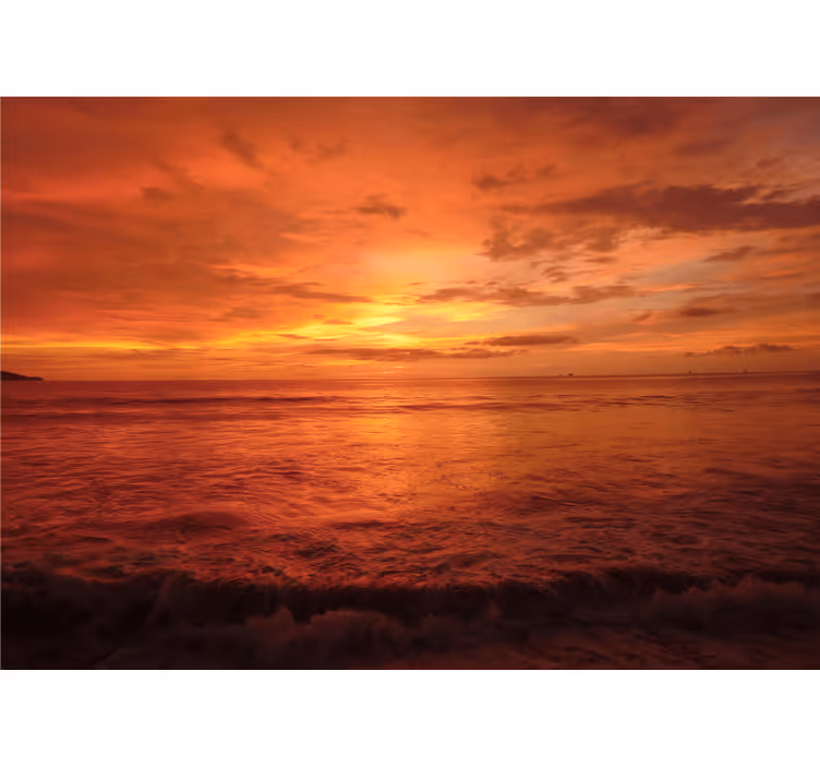 Fototapete berge abenddämmerung meerblick - TenStickers