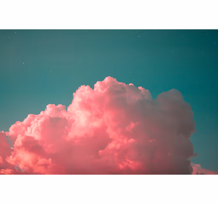Fototapete Wohnzimmer Himmel Rosa Wolken - TenStickers