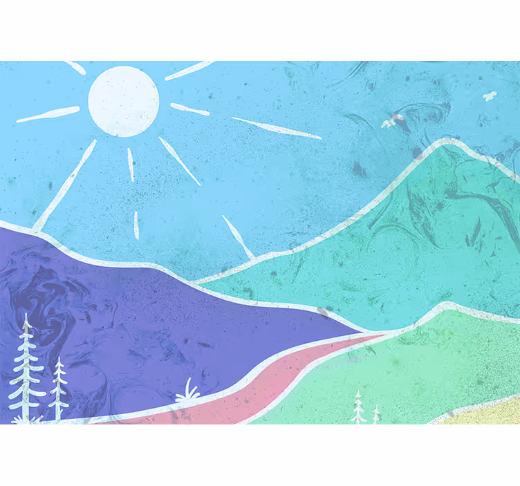 Fototapete landschaft berglandschaft szene - TenStickers