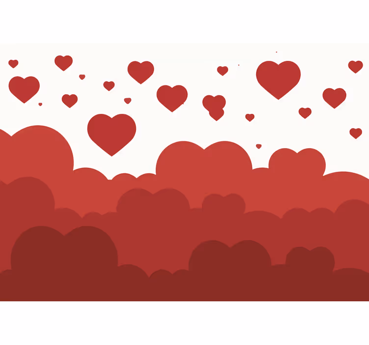 Fototapete liebe mit schwebenden herzwolken - TenStickers