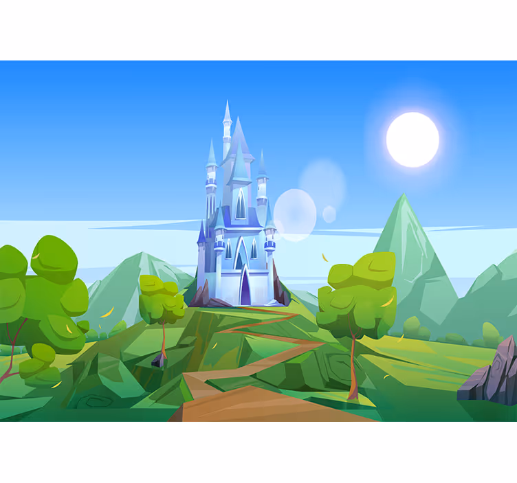Fototapete fantasie verzaubernde schlosslandschaft - TenStickers