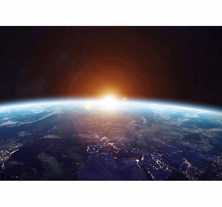 Fototapete weltraum erdsonnenaufgang ansicht - TenStickers