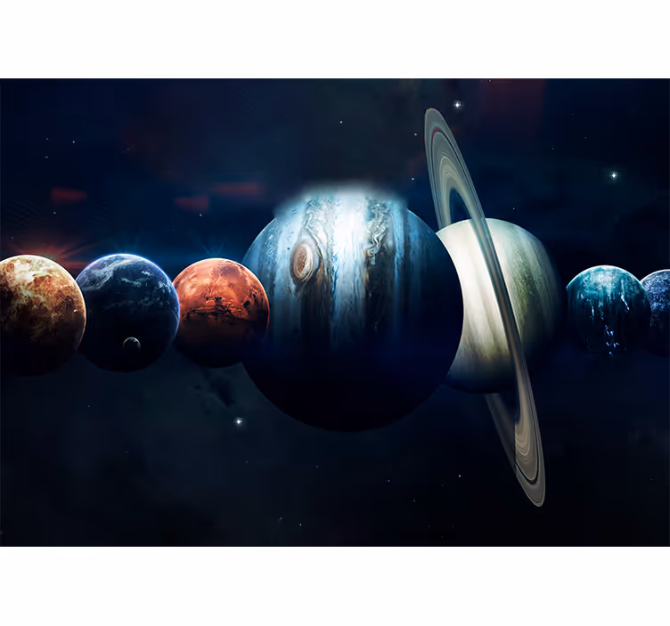 Fototapete Weltraum planeten in der umlaufbahn - TenStickers