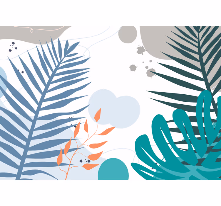 Fototapete natur mit stilisierten blattmotiven - TenStickers