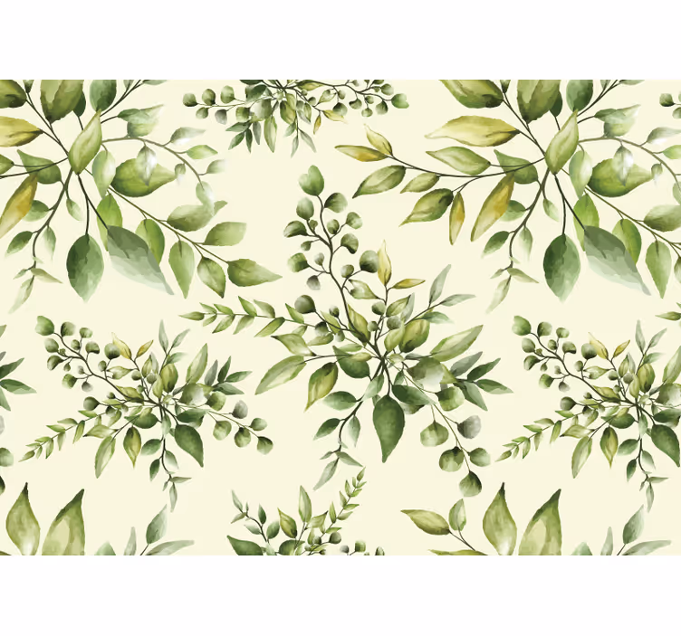 Fototapete blumen elegantes grünpflanzenmuster - TenStickers