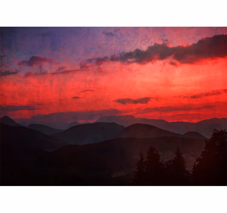Fototapete berge dramatischer berg sonnenuntergang - TenStickers